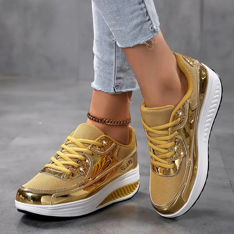 Sparkling Goldy Women's Sneakers