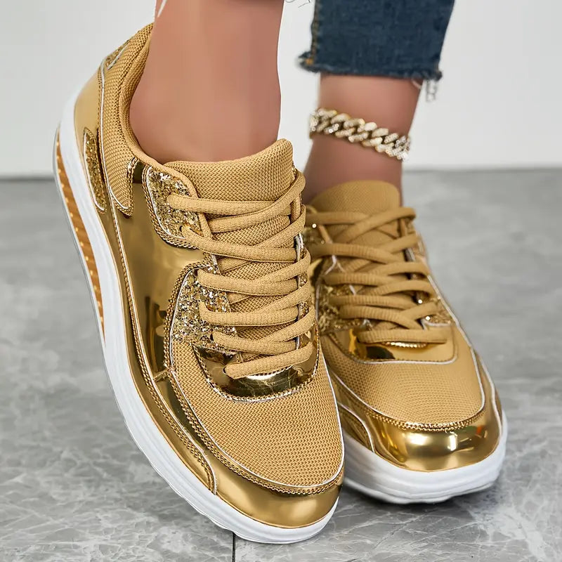 Sparkling Goldy Women's Sneakers