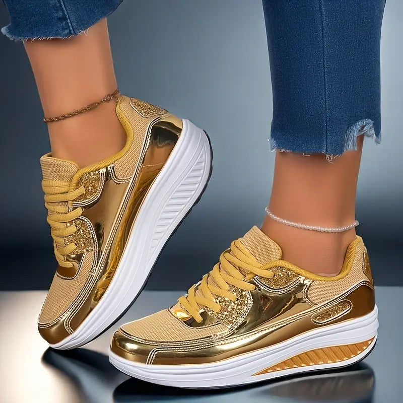 Sparkling Goldy Women's Sneakers