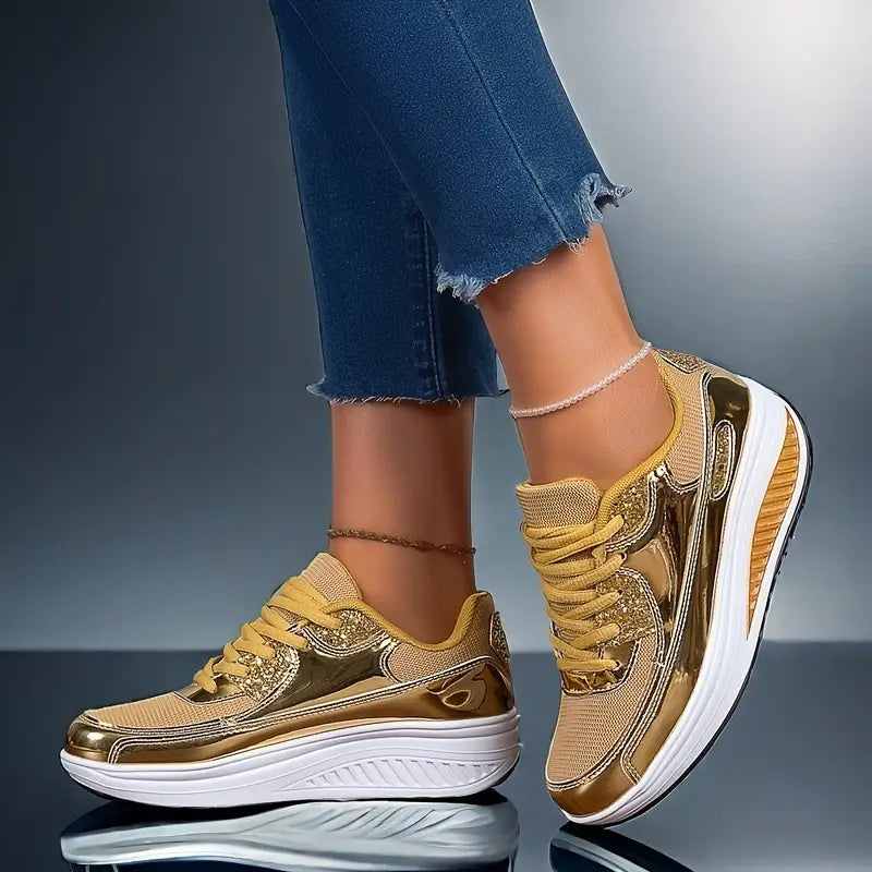 Sparkling Goldy Women's Sneakers