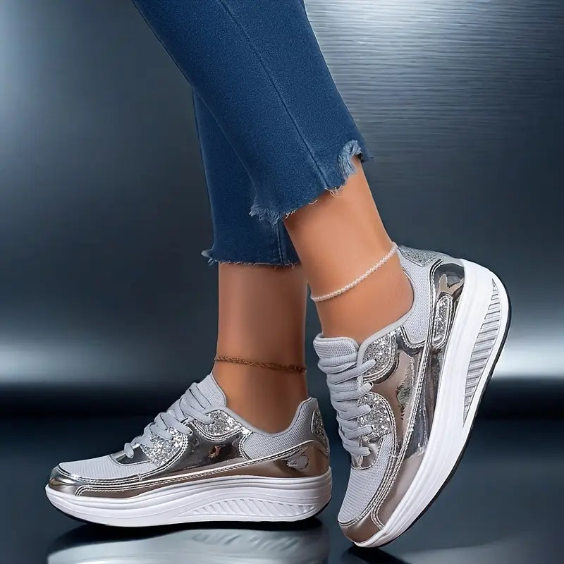 Sparkling Goldy Women's Sneakers