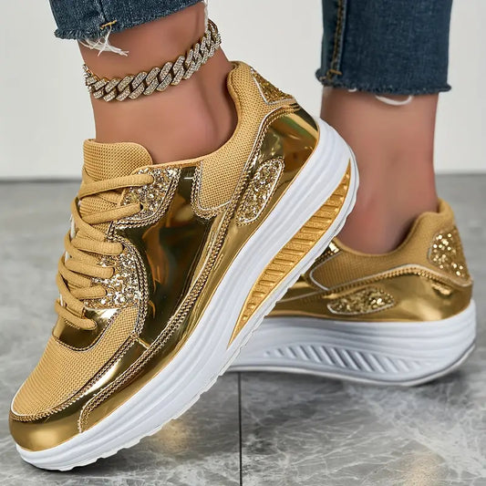 Sparkling Goldy Women's Sneakers