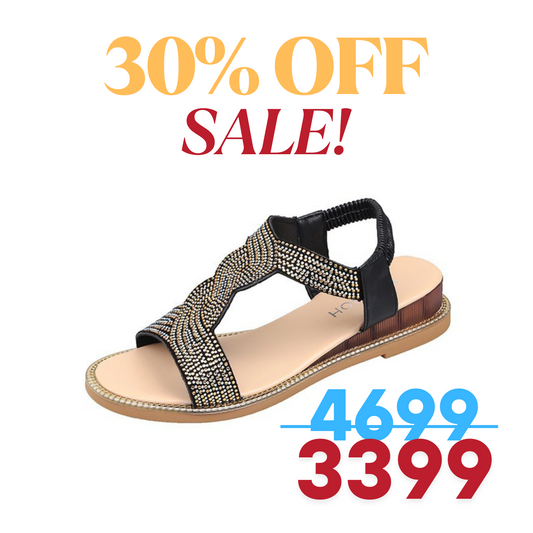 Non-Slip Soft Bottom Rhinstone Wedge Sandals