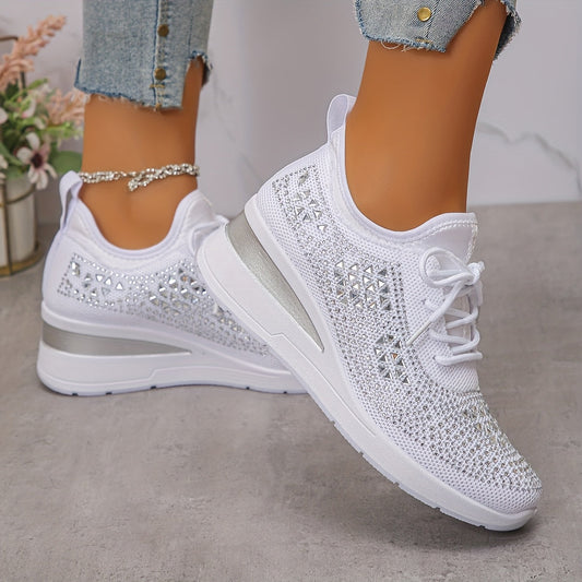 Rhinestone Thick-Sole Casual Sports Women's Shoes