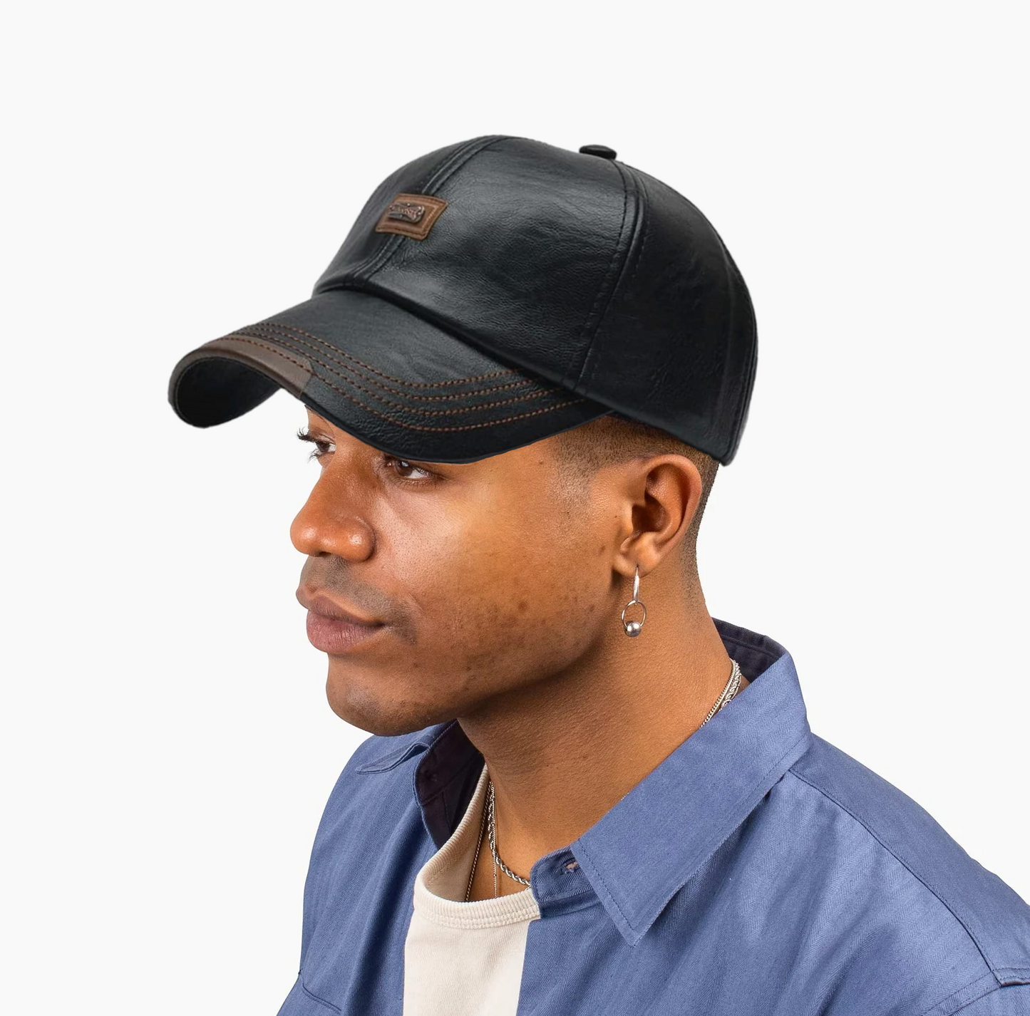 Jamont Leather Baseball Cap / Beret Hat