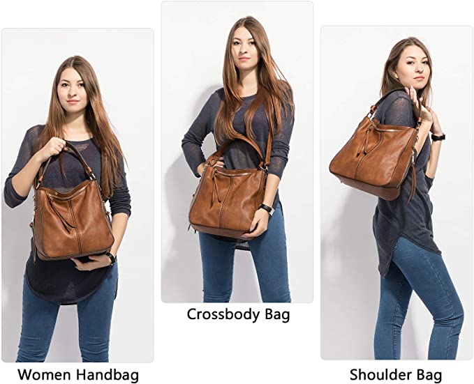 Hobo Genuine Leather Bags for Women【Brown/BLack/Grey Color】