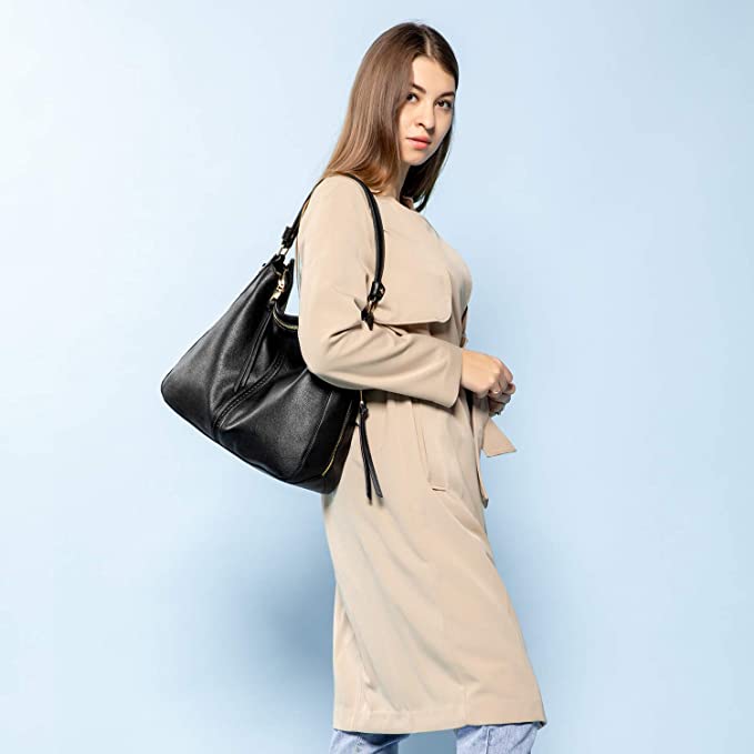 Hobo Genuine Leather Bags for Women【Brown/BLack/Grey Color】