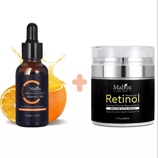 [Flash Sale- Time Limited Offer!] Mabox Vitamin C Serum;  Mabox 2.5% Retinol Moisturizer Face Cream