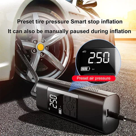 Car Portable Air Pump (With Car Charger)