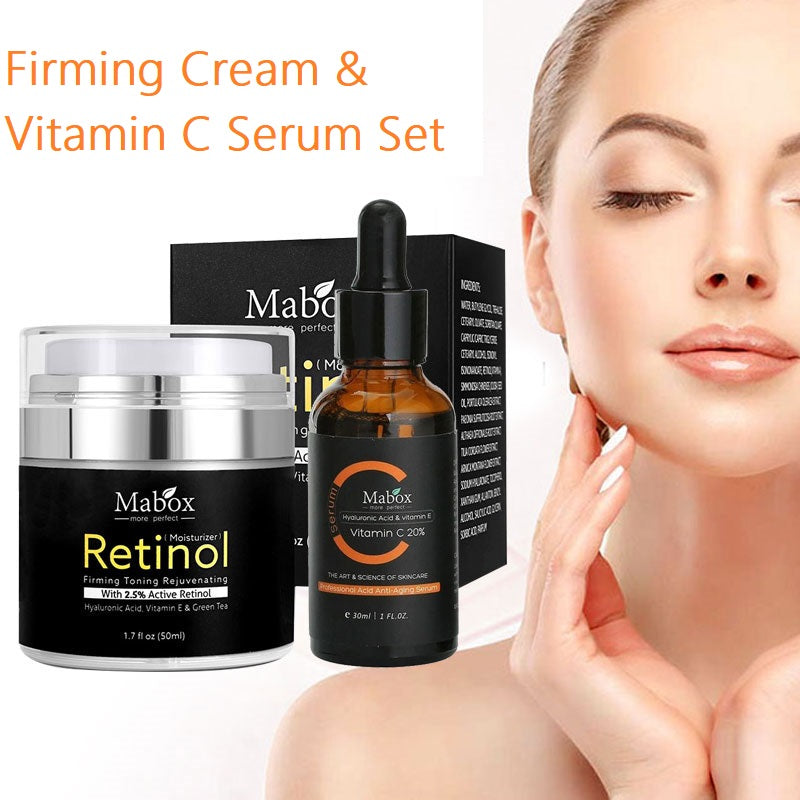 【🎄Xmas Sale】Mabox Vitamin C Serum;  Mabox 2.5% Retinol Moisturizer Face Cream