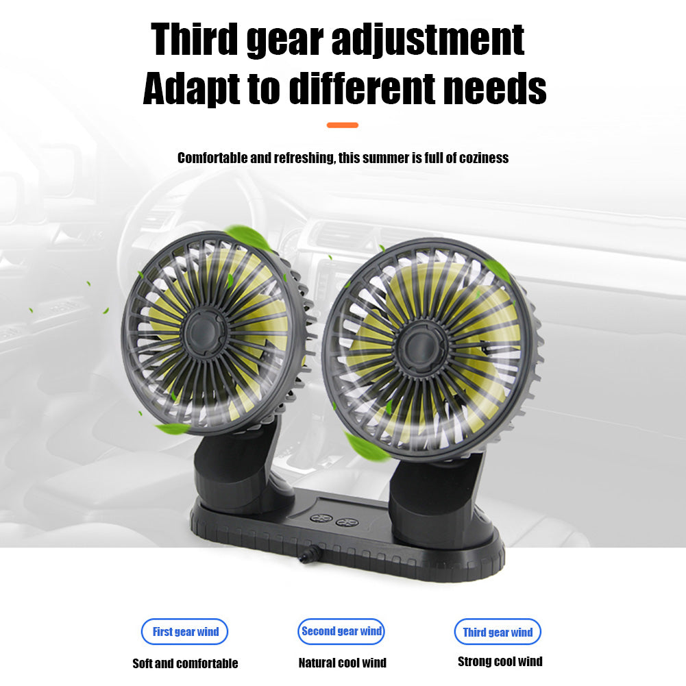 Car Dashboard Cooling Fan Adjustable USB Powered 3-Speed