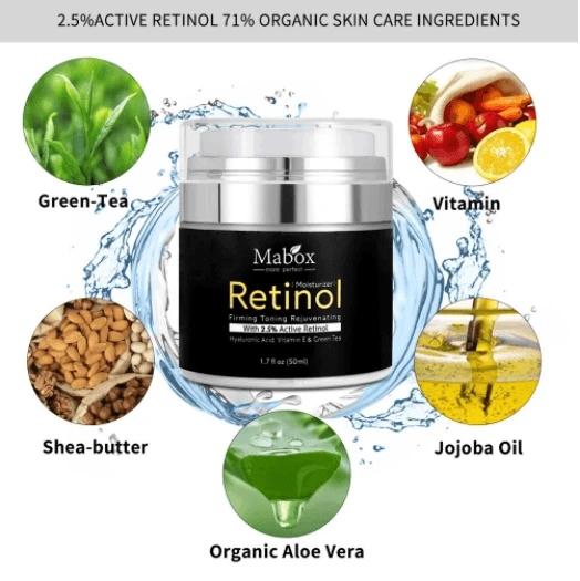 Mabox Vitamin C Serum;  Mabox 2.5% Retinol Moisturizer Face Cream